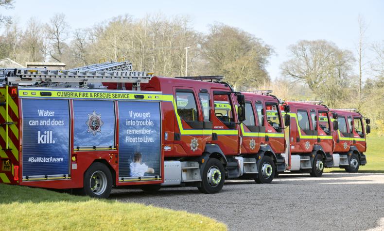 3 of Cumbria Fire and Rescue Service's fire engines