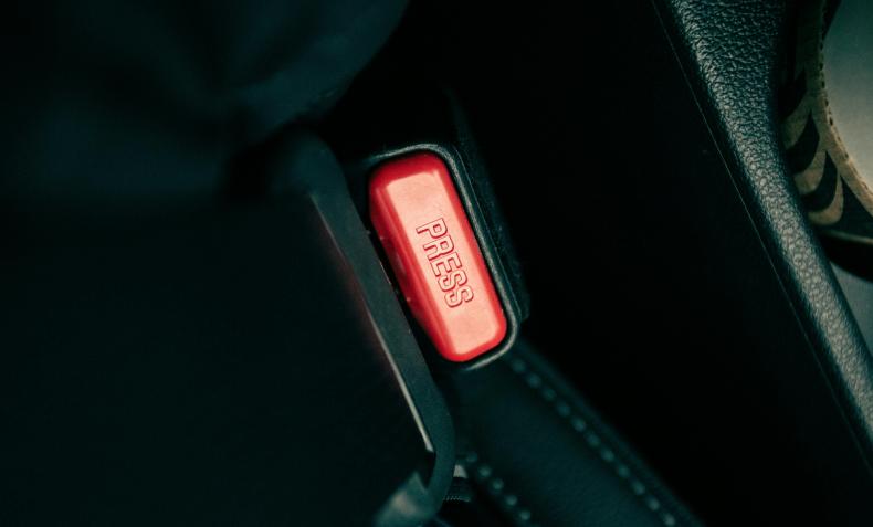 A car seatbelt buckle