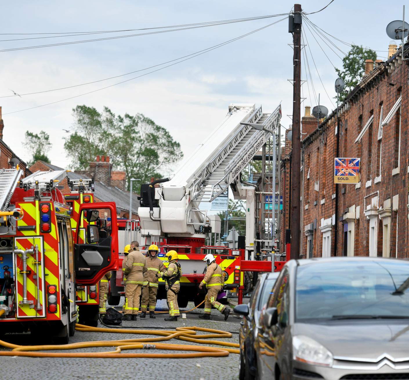 Photo of an incident on a terrace row of houses