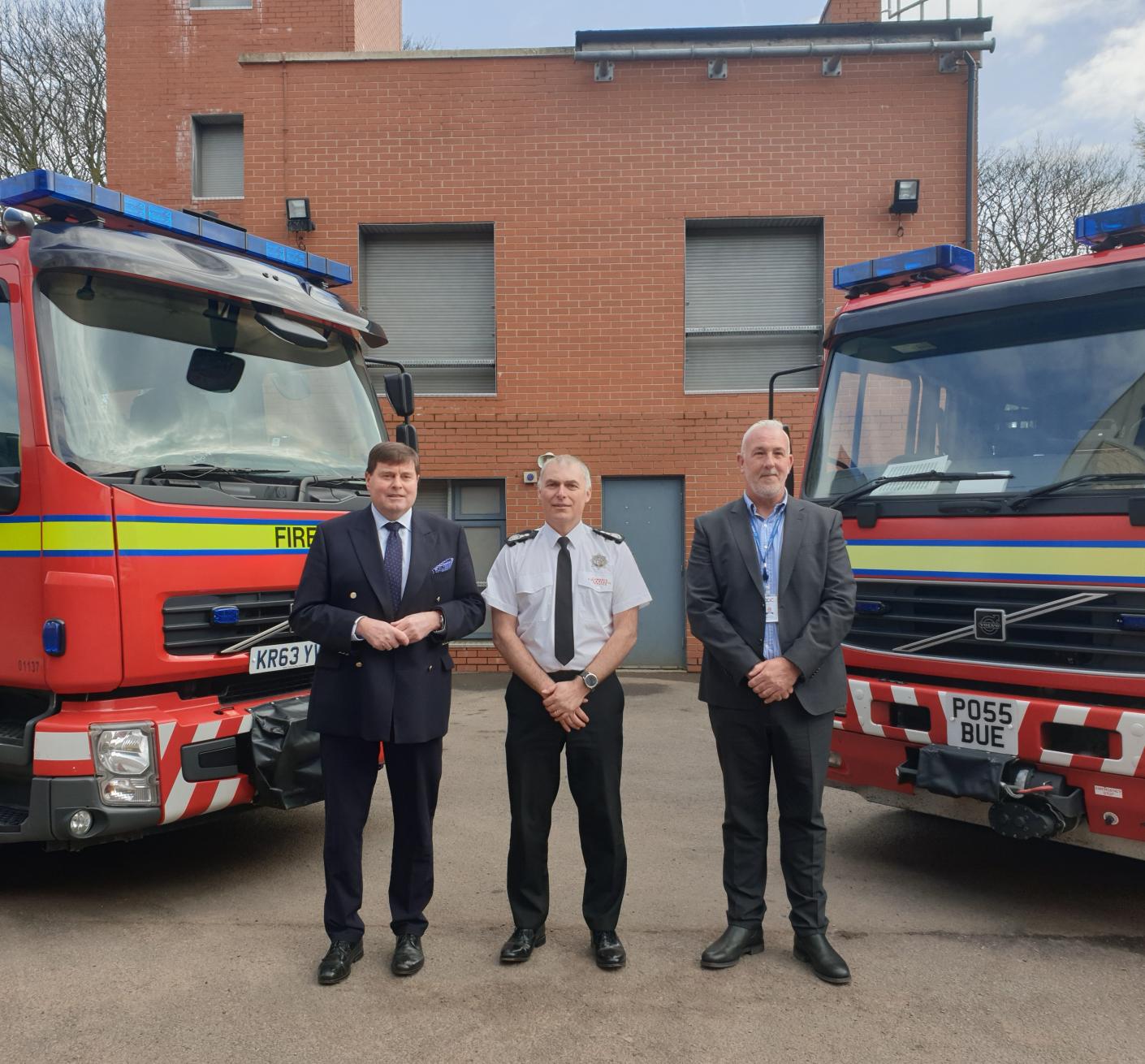 L-R: Police, Fire & Crime Commissioner Peter McCall, Chief Fire Officer John Beard, Deputy Police, Fire & Crime Commissioner Mike Johnston