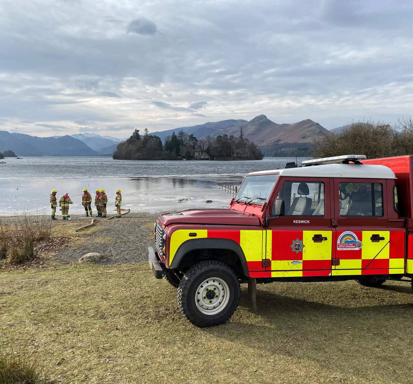 CFRS vehicle in front of water