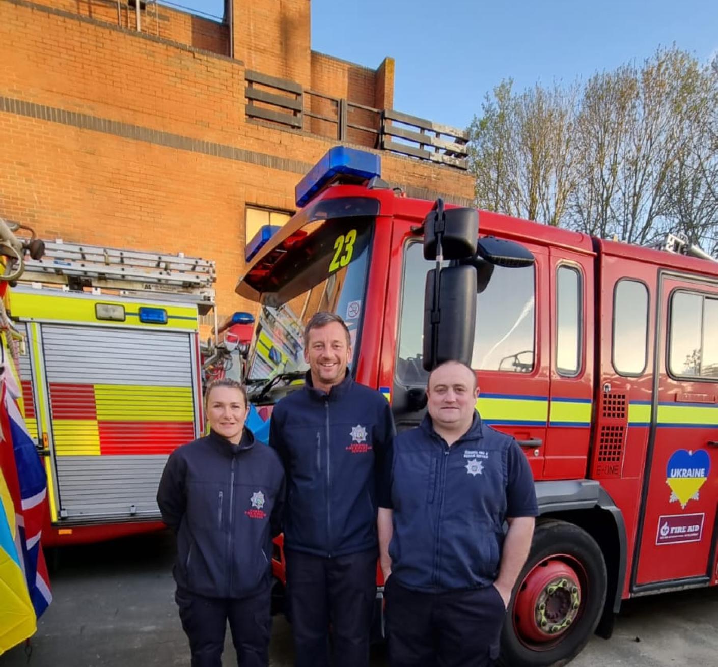 Colleagues from Cumbria Fire & Rescue Service who have volunteered to be a part of the convoy