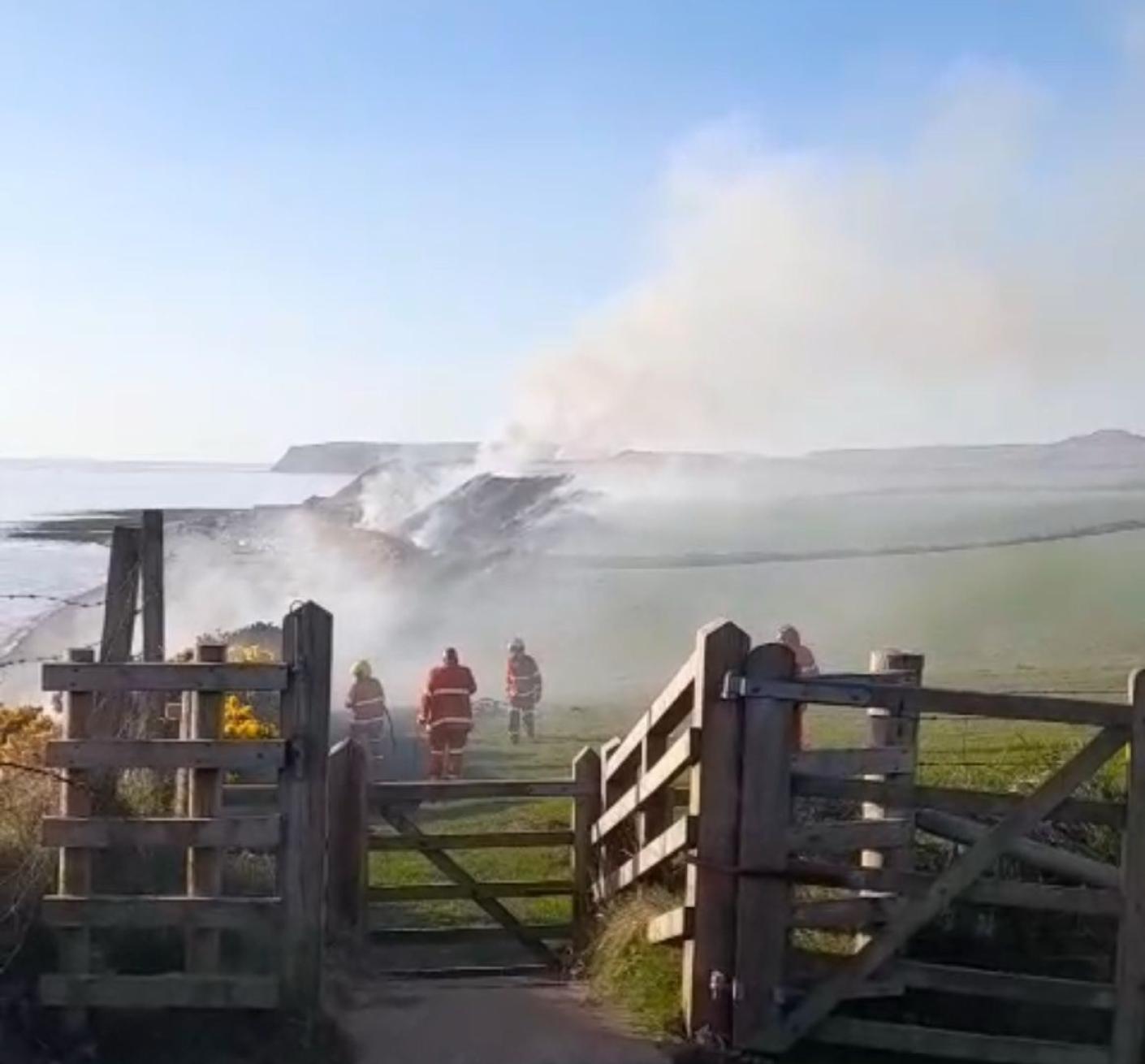 Firefighters mobilise to a wildfire