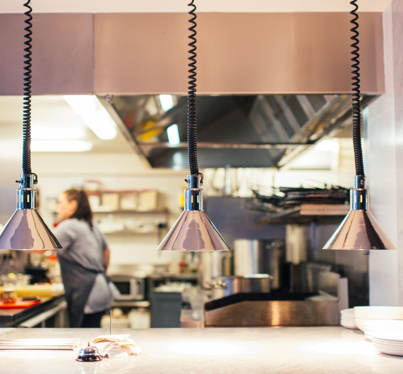 A stock image of a commercial kitchen