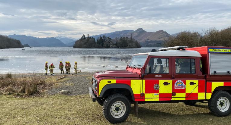 CFRS vehicle in front of water