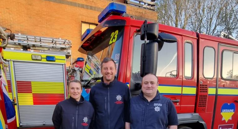 Colleagues from Cumbria Fire & Rescue Service who have volunteered to be a part of the convoy