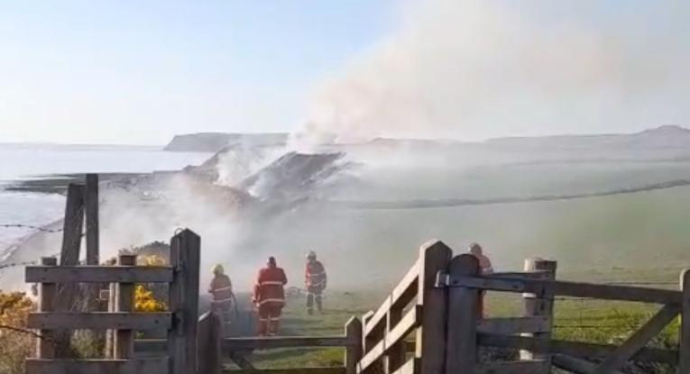 Firefighters mobilise to a wildfire