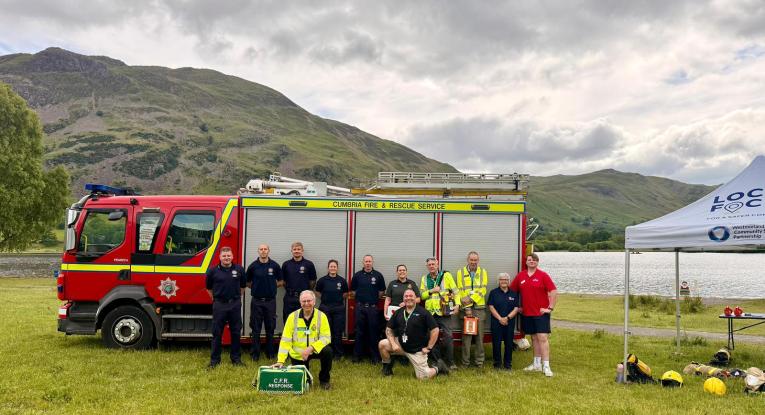 Partners at a water safety themed community engagement event