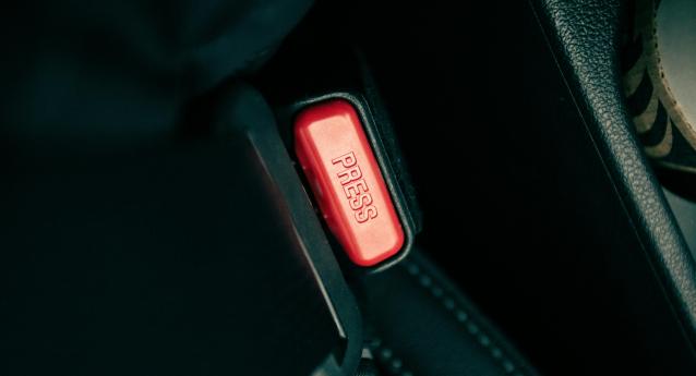 A car seatbelt buckle